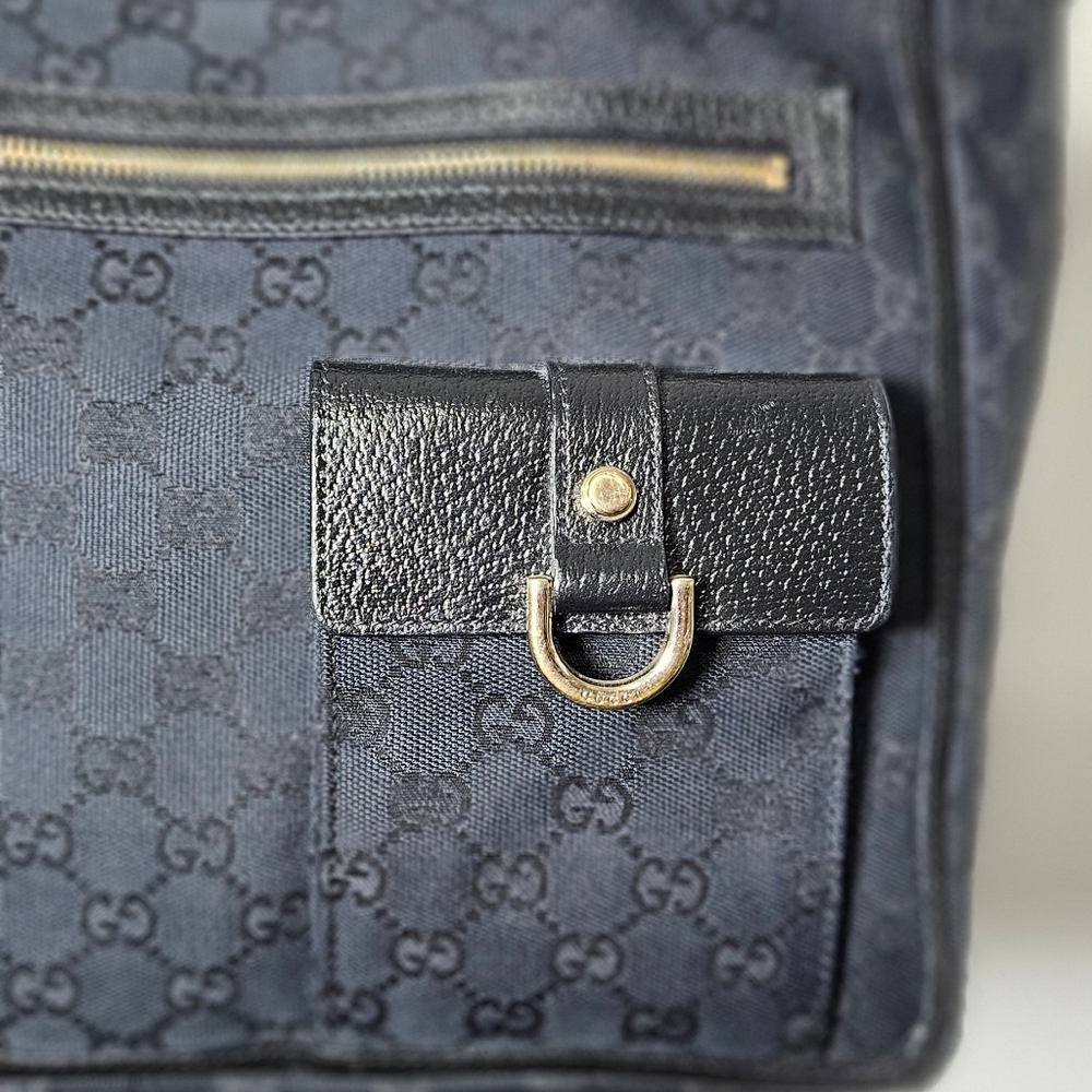 Vtg Gucci Abbey D ring GG monogram canvas tote Career Classic Travel No Bundles - Picture 13 of 14